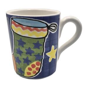 La Gioconda Porcelain Christmas Mug Stocking Ornament Italy 16oz Fun & Festive